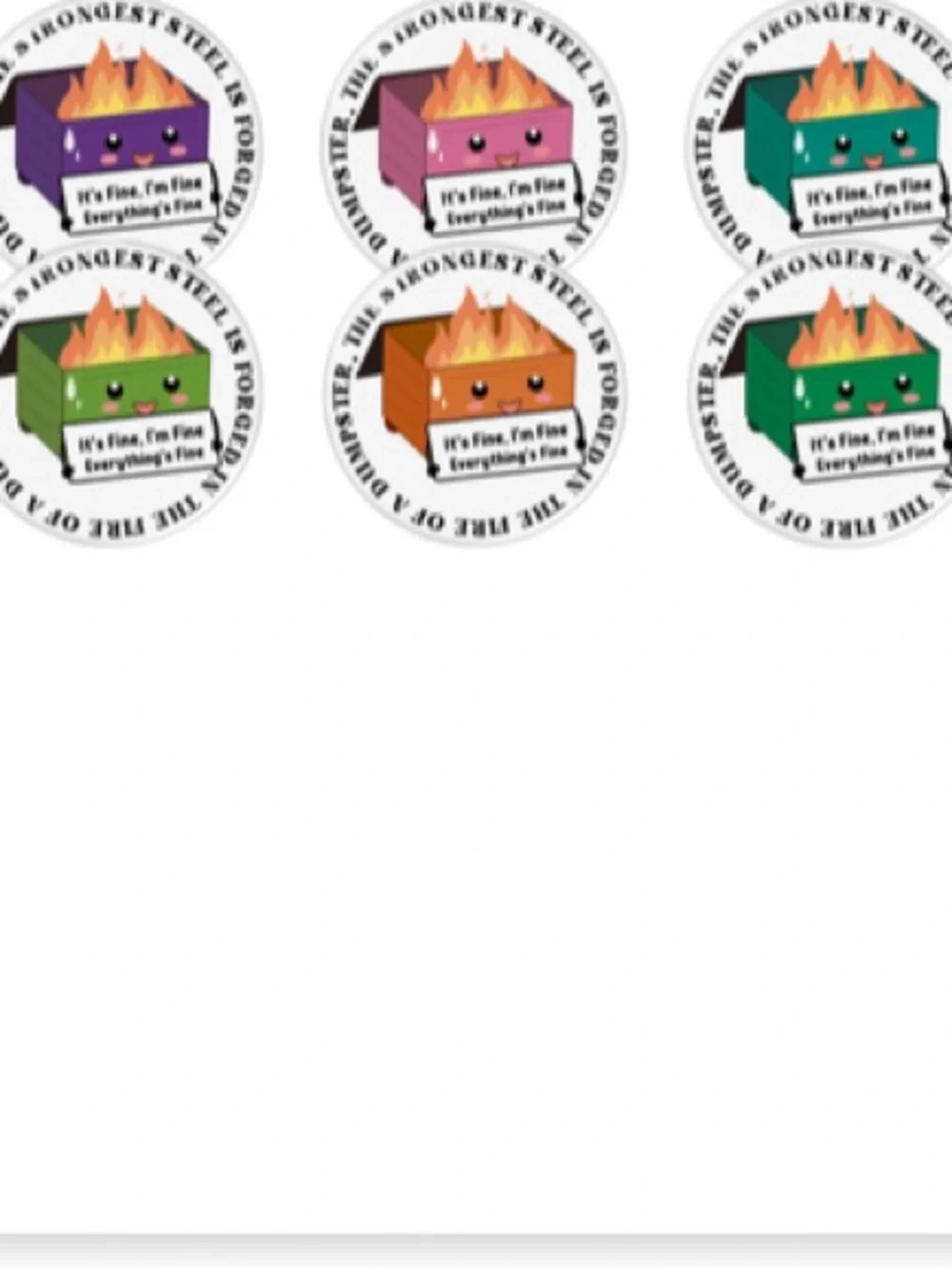 Kacctyen 6-Set Dumpsters Thank You Gift Stickers - Multi